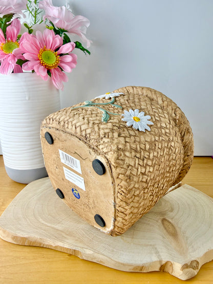 Basket effect Daisy Ceramic Plant pot - small