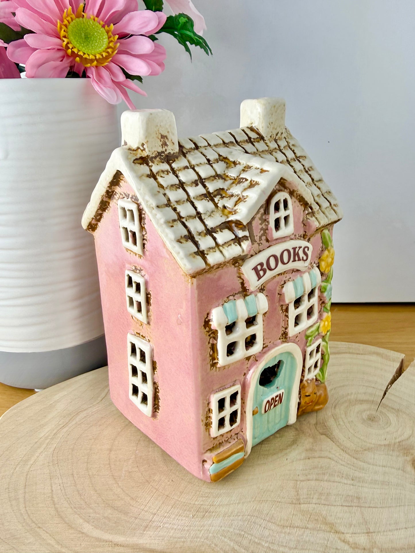 Village Pottery Book Shop Tea Light Holder