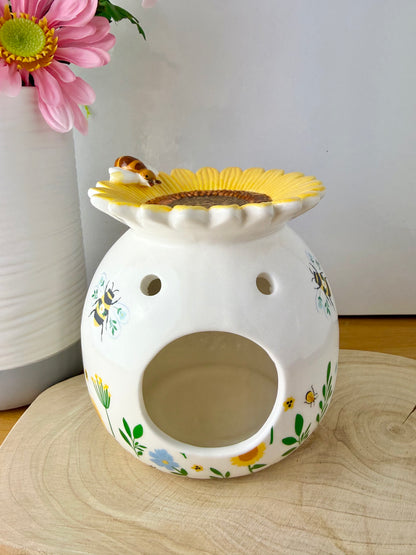 Blossom and Bloom Sunflower Oil Burner with 3D Bumble Bee