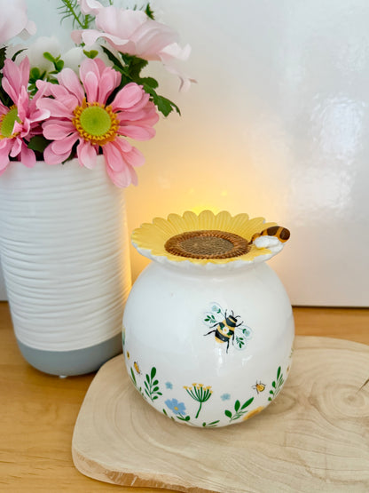 Blossom and Bloom Sunflower Oil Burner with 3D Bumble Bee