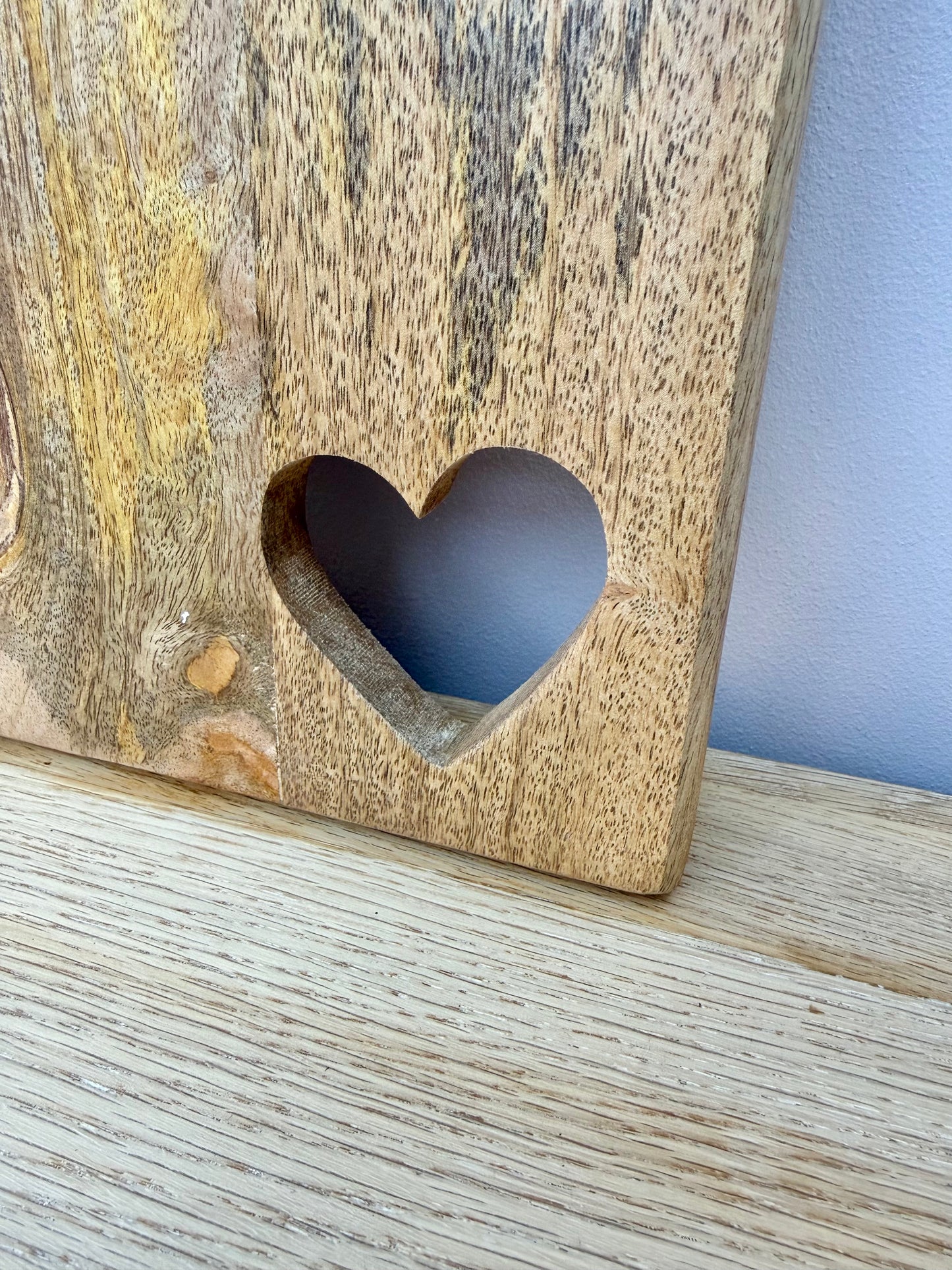 Wooden Chopping Board with Heart Cut out