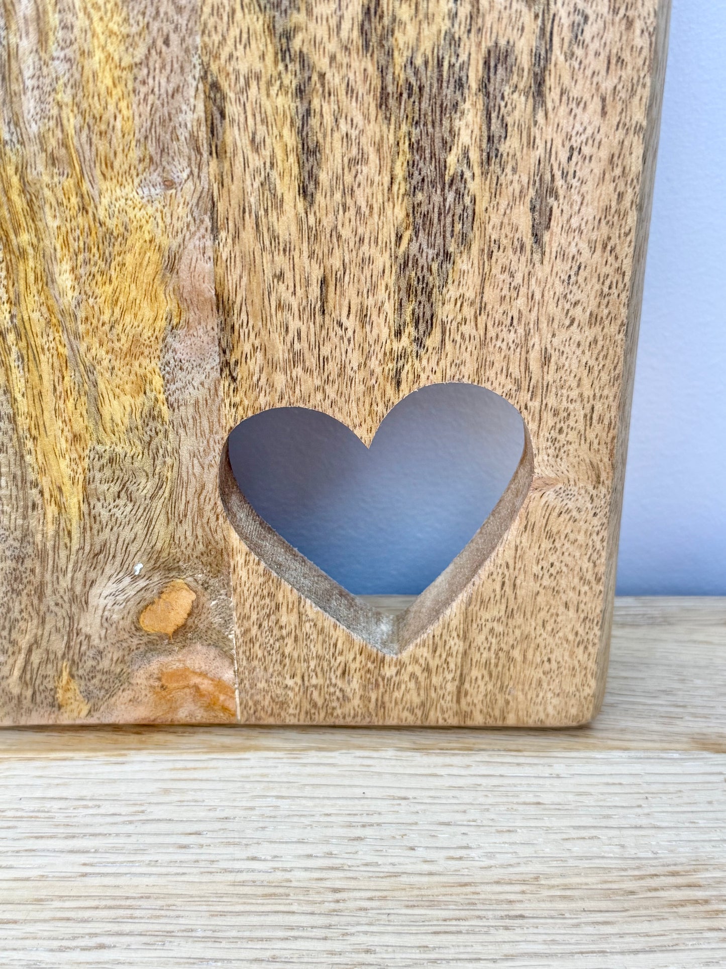 Wooden Chopping Board with Heart Cut out