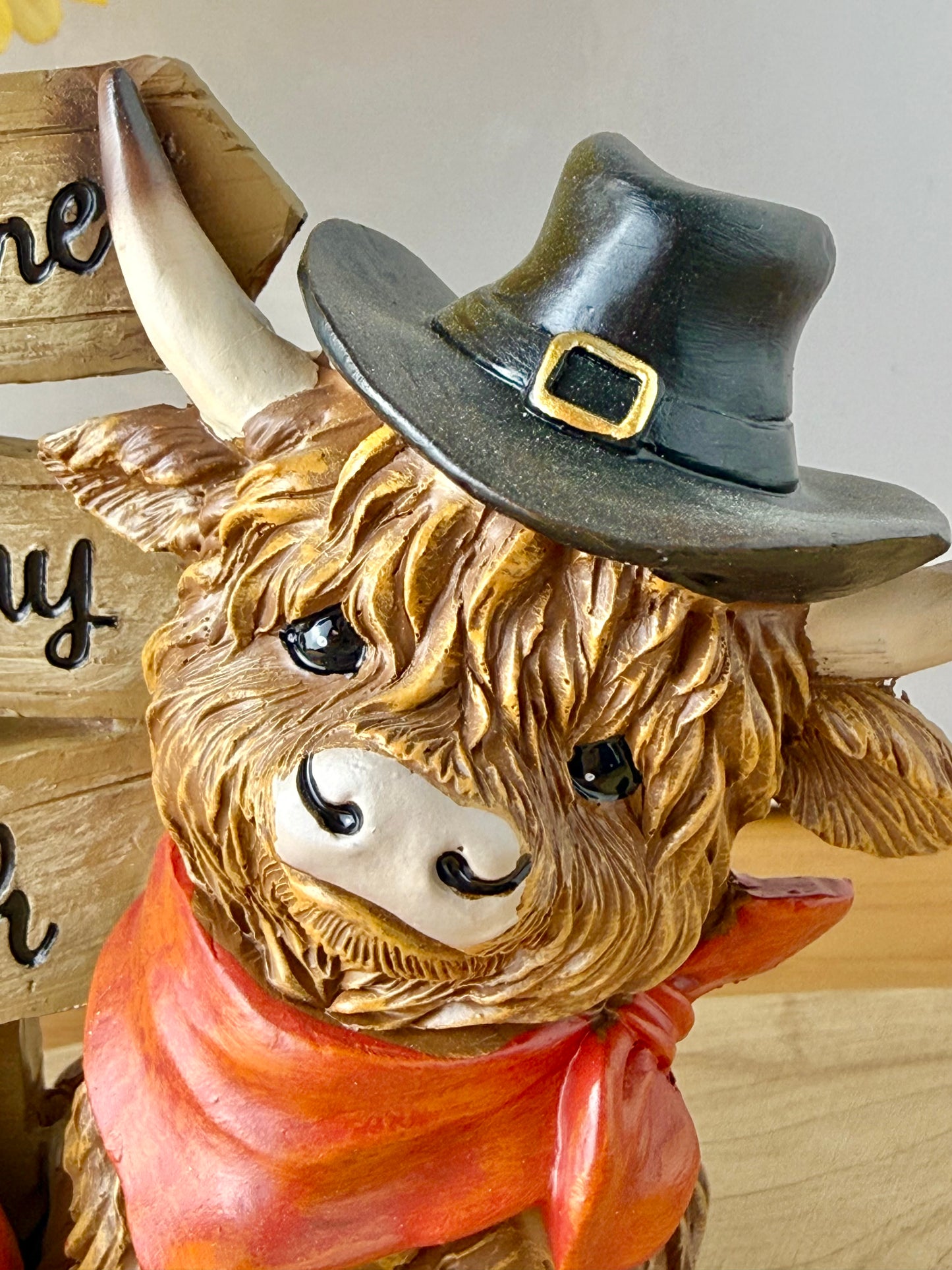 Highland Cow - Autumn Cows with signposts