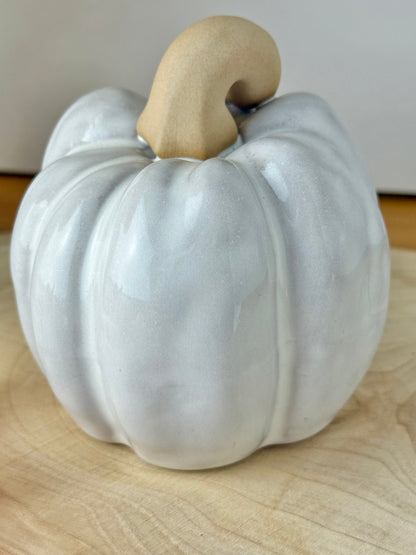 White ceramic glazed pumpkin - 2 sizes