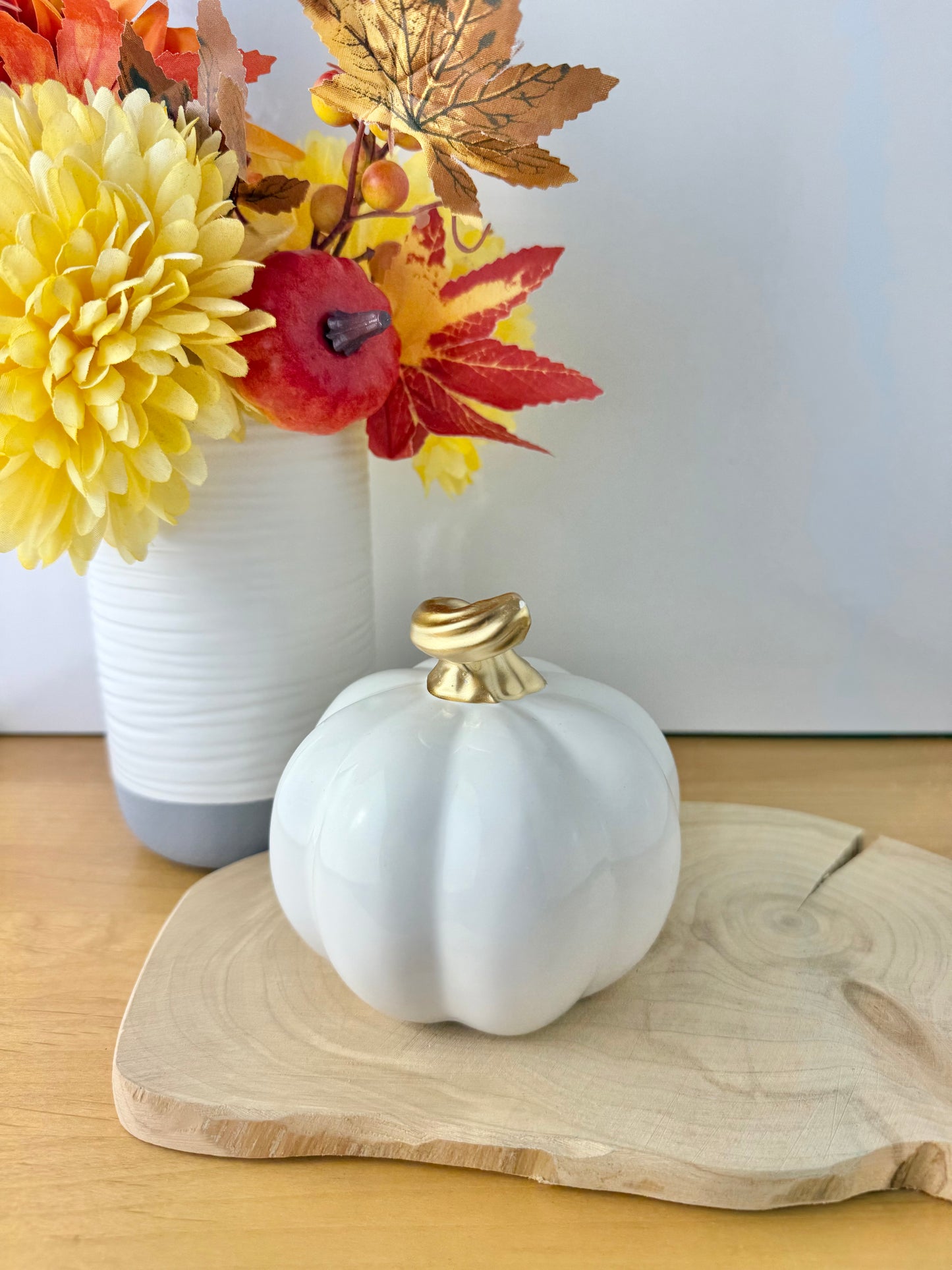 Ceramic White Pumpkin - Medium & Small