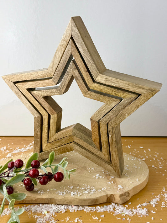 Wooden Stars - Set of 3