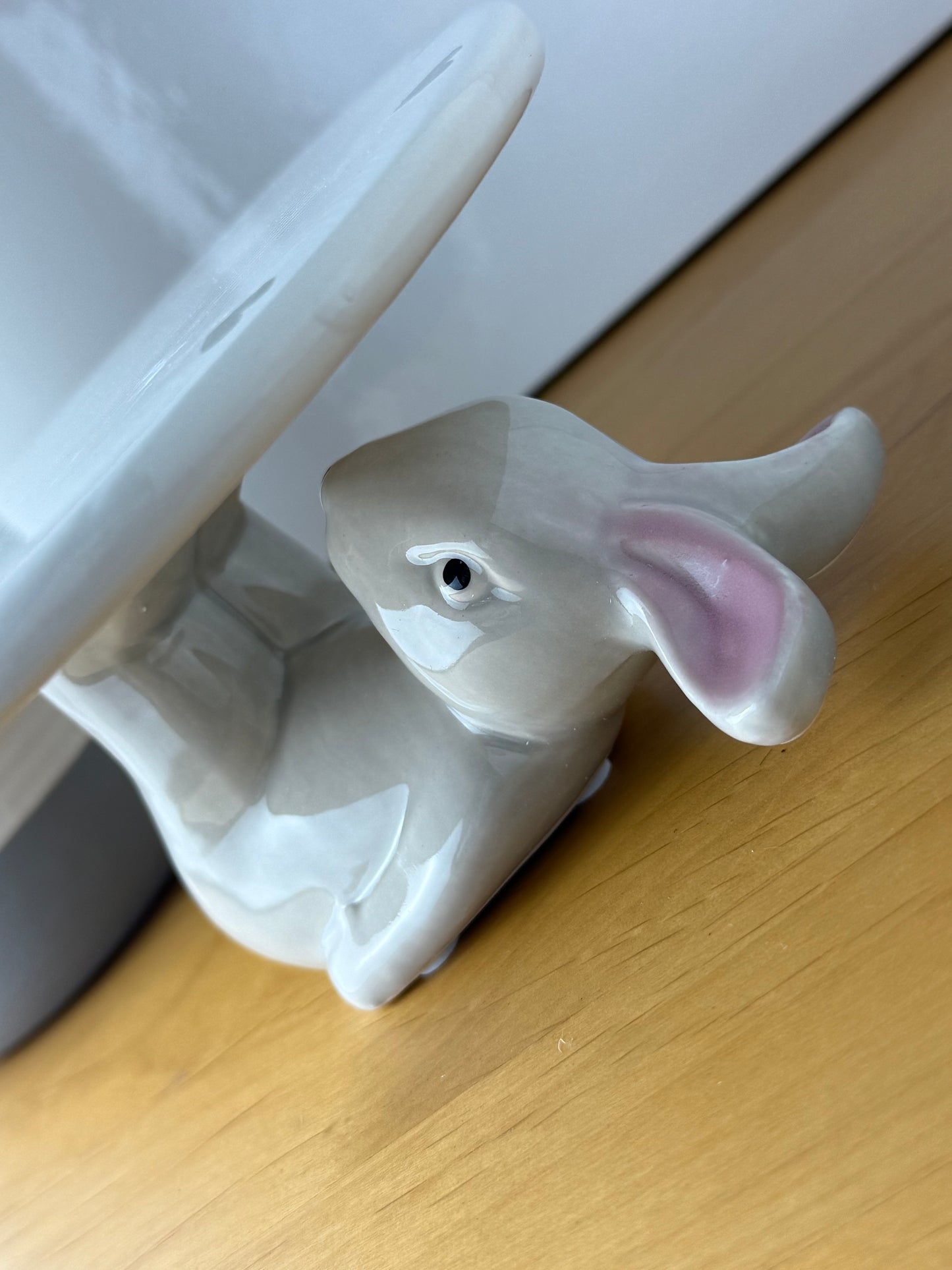 Ceramic Rabbit 6" Grey Cakestand / Display Plate