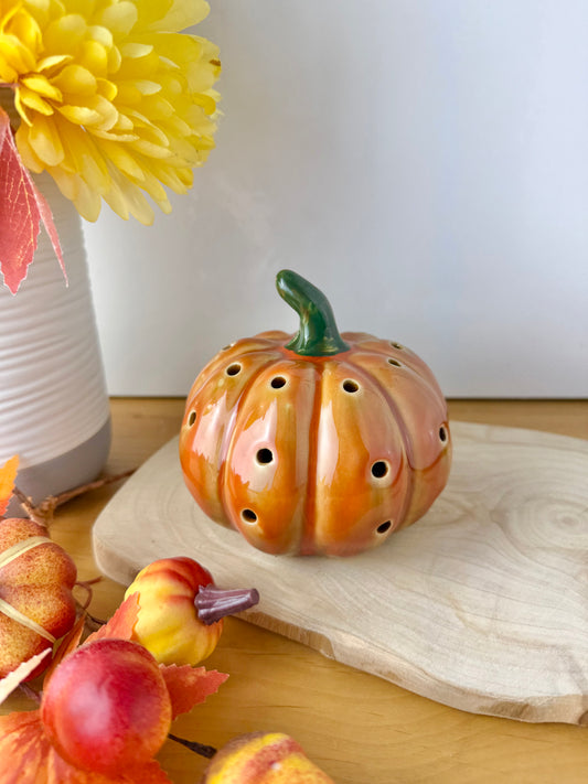 Light up Orange ceramic pumpkin