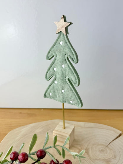 Felt Christmas Trees - Light Green Pair
