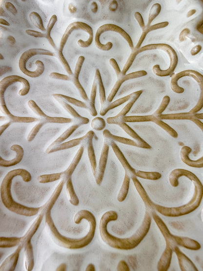 Natural Snowflake Ceramic Plate