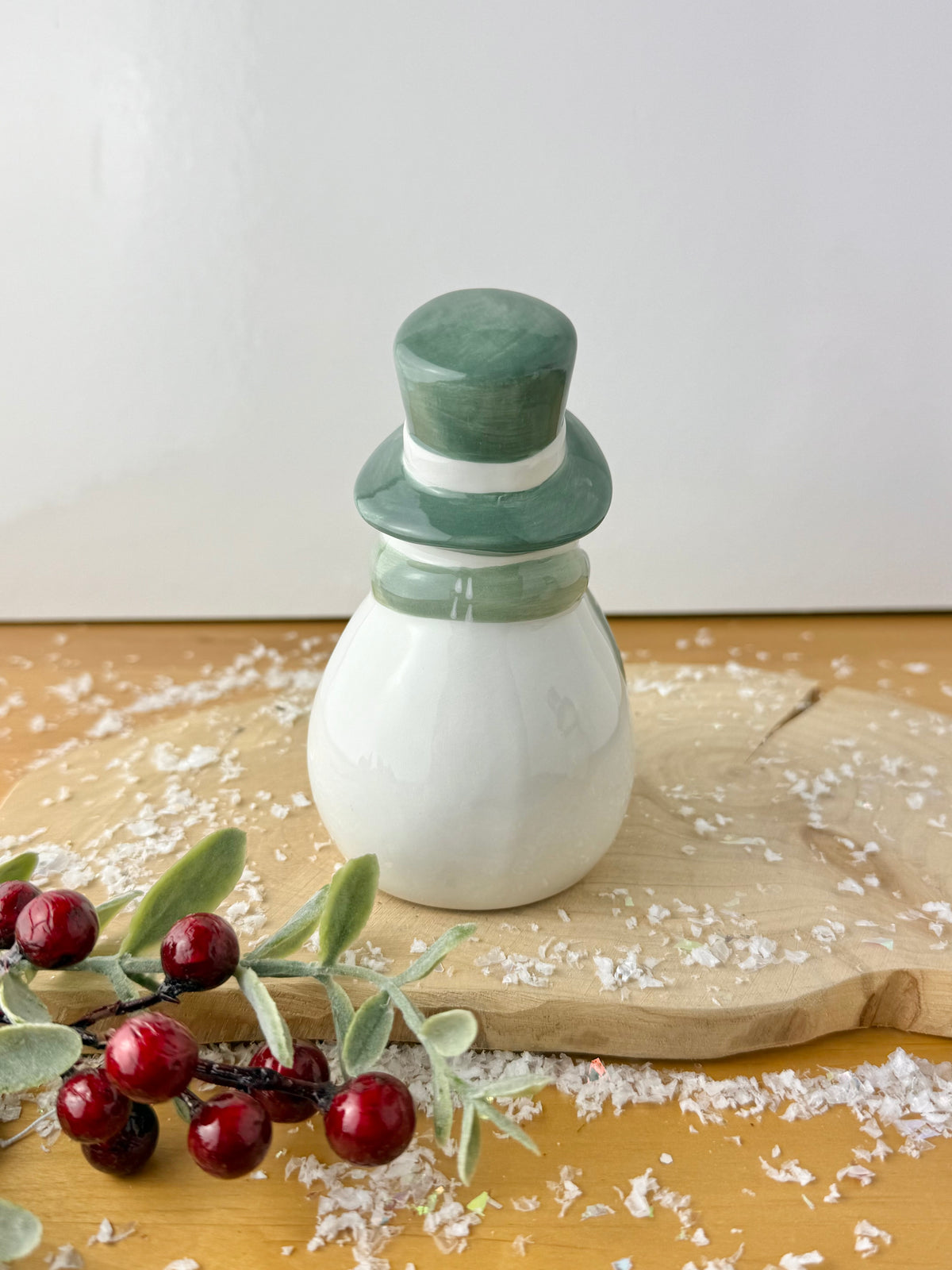 Green & White Snowman