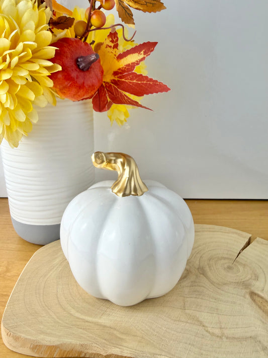 Ceramic White Pumpkin - Medium & Small