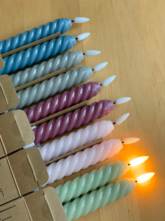 Luxe LED Twist Candle (pairs) - 5 colours