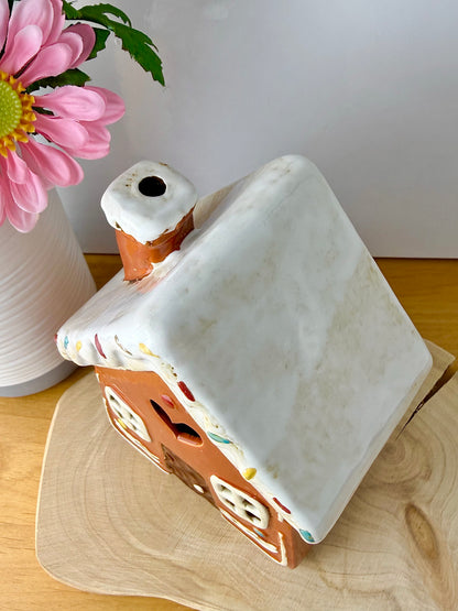 Village Pottery Gingerbread House Tea Light Holder