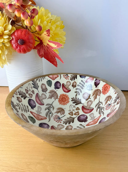 Wooden Autumnal Serving Bowls