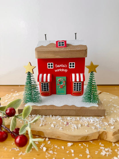 Winter Wonderland Santas Toyshop Wooden House