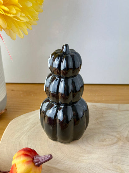 3 Tier Boo Pumpkin Stack - Black