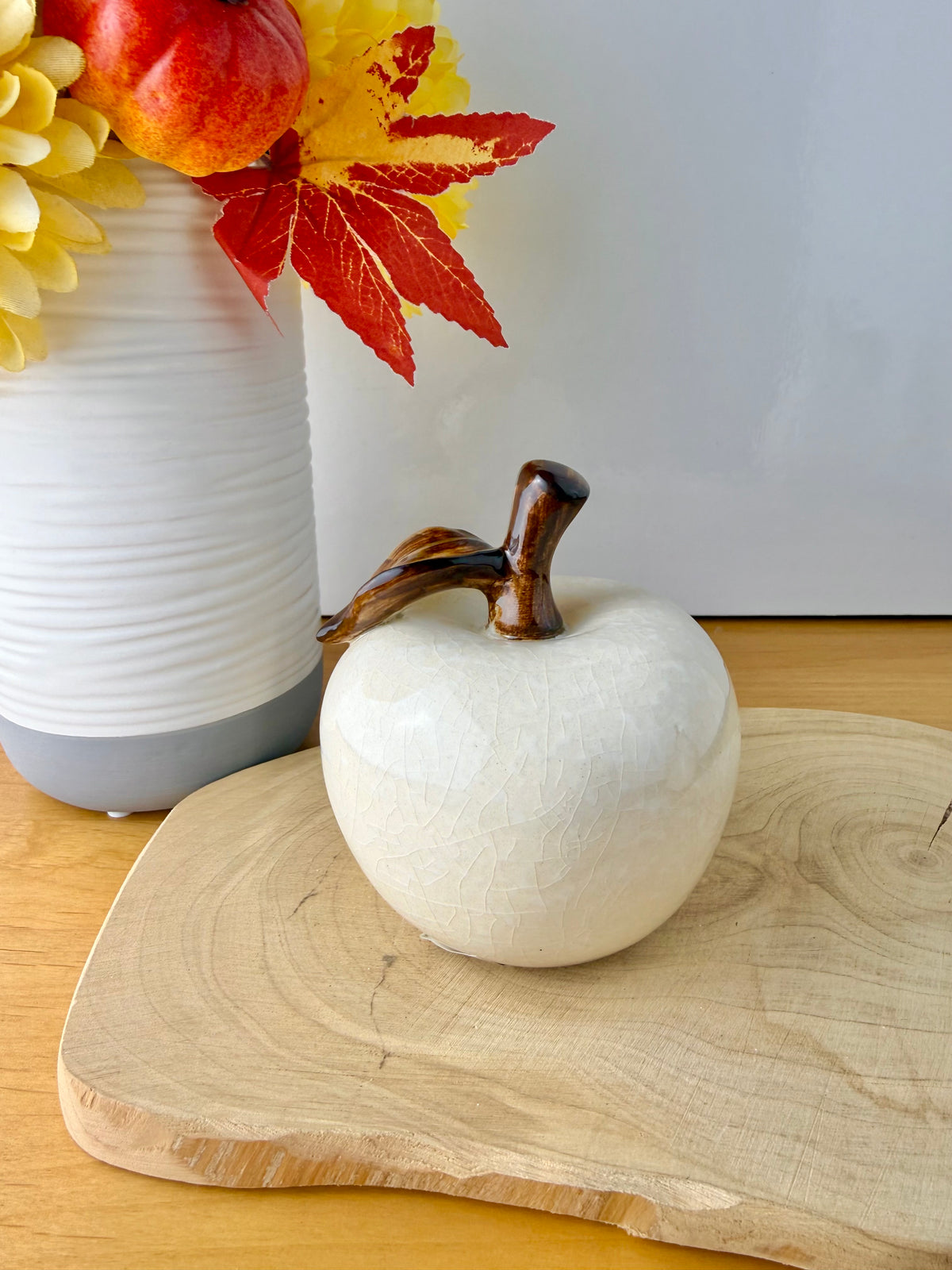 Ceramic Glazed Apple & Pear Ornaments