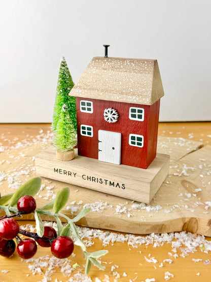 Wooden Merry Christmas House