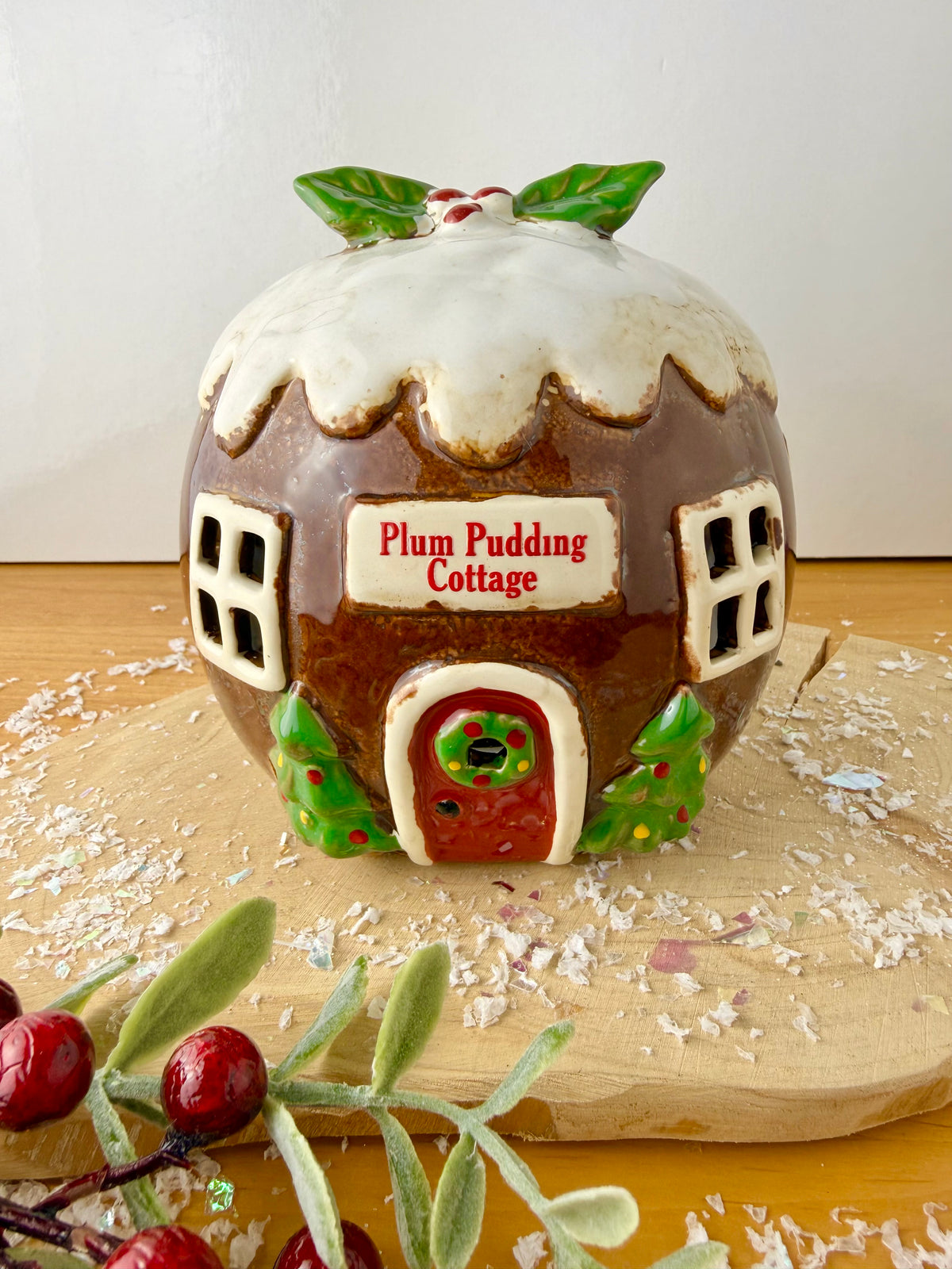 Village Pottery Christmas Plum Pudding Cottage
