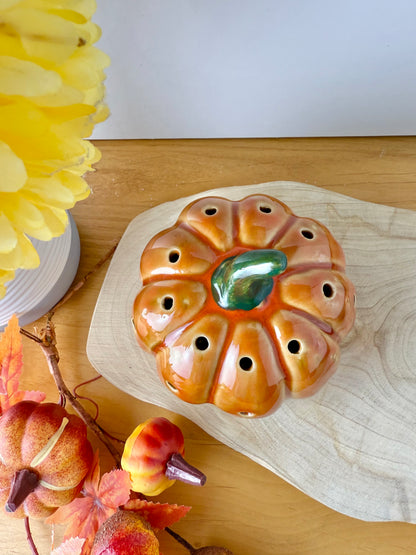 Light up Orange ceramic pumpkin