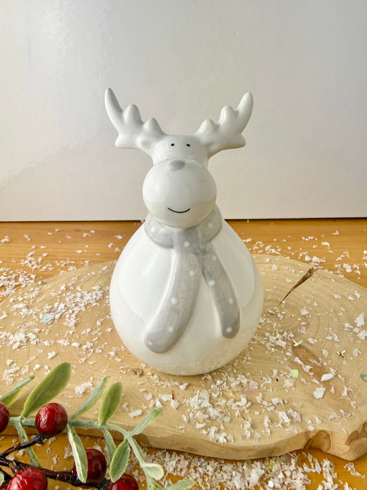 Jolly Reindeer with Grey Scarf