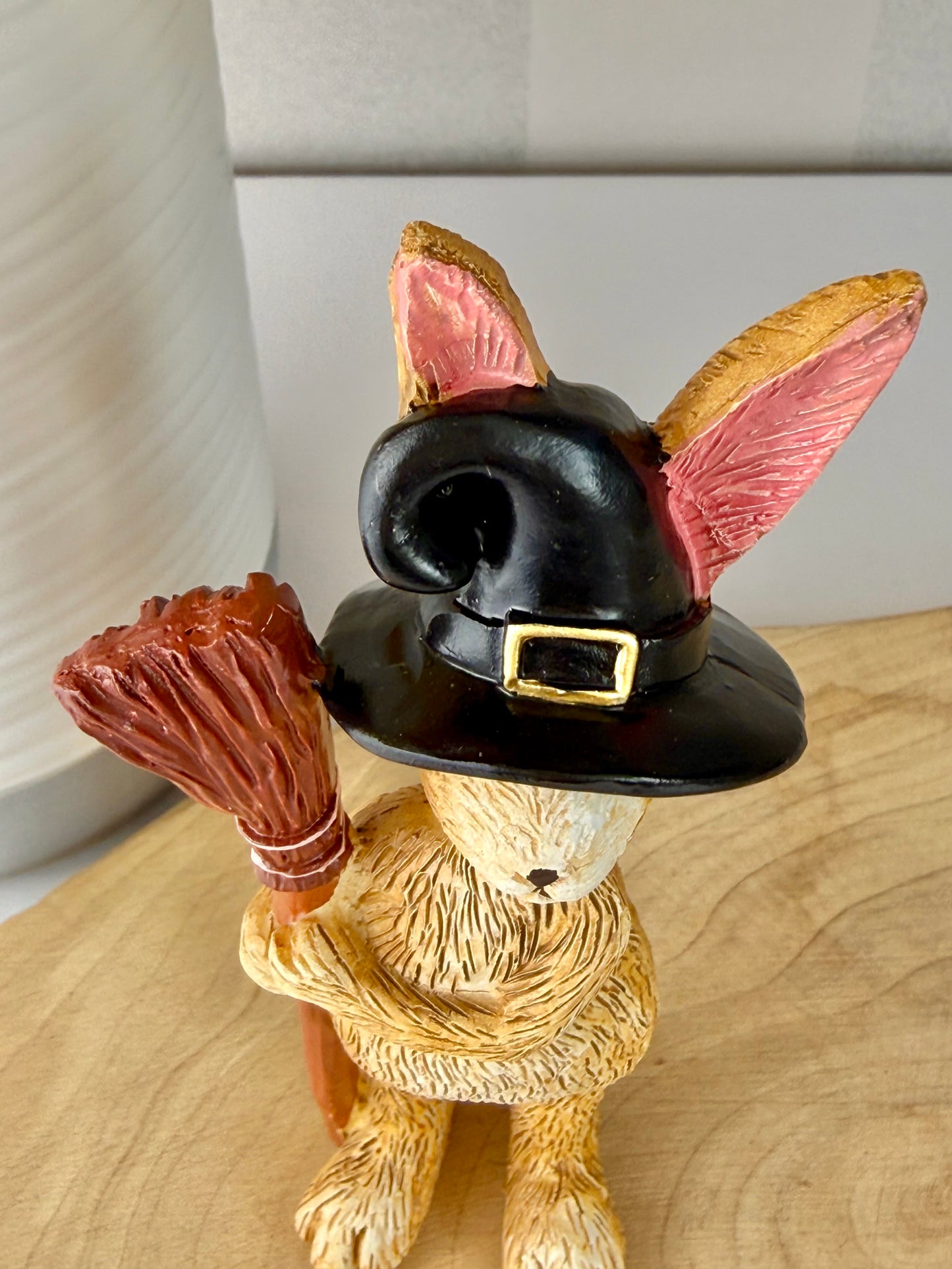Jasper Rabbit Witch with Broomstick