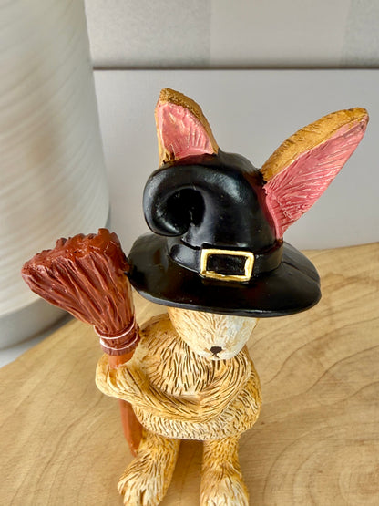 Jasper Rabbit Witch with Broomstick