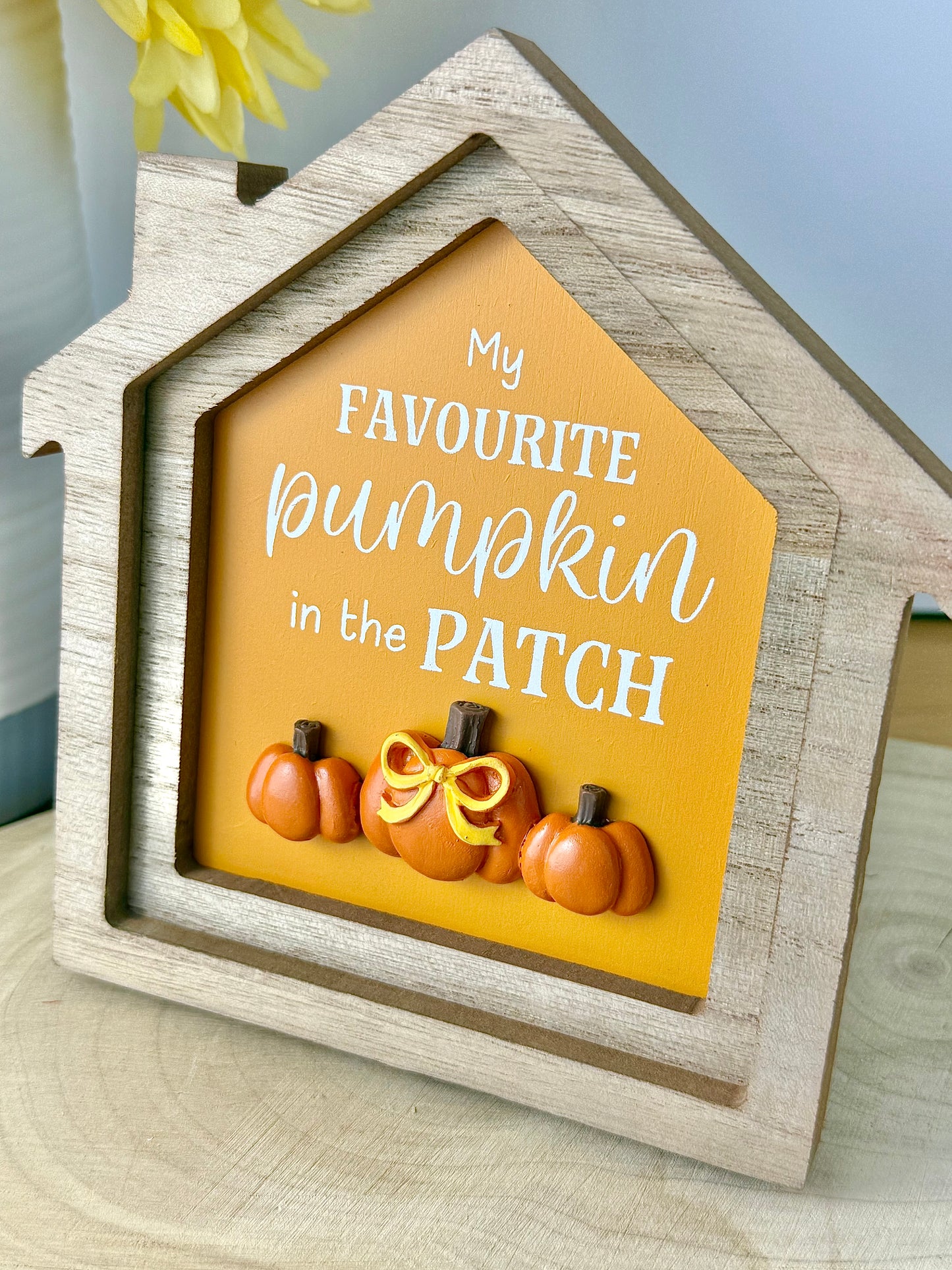 Autumn Wooden Home Plaque - My Favourite pumpkin in the Patch
