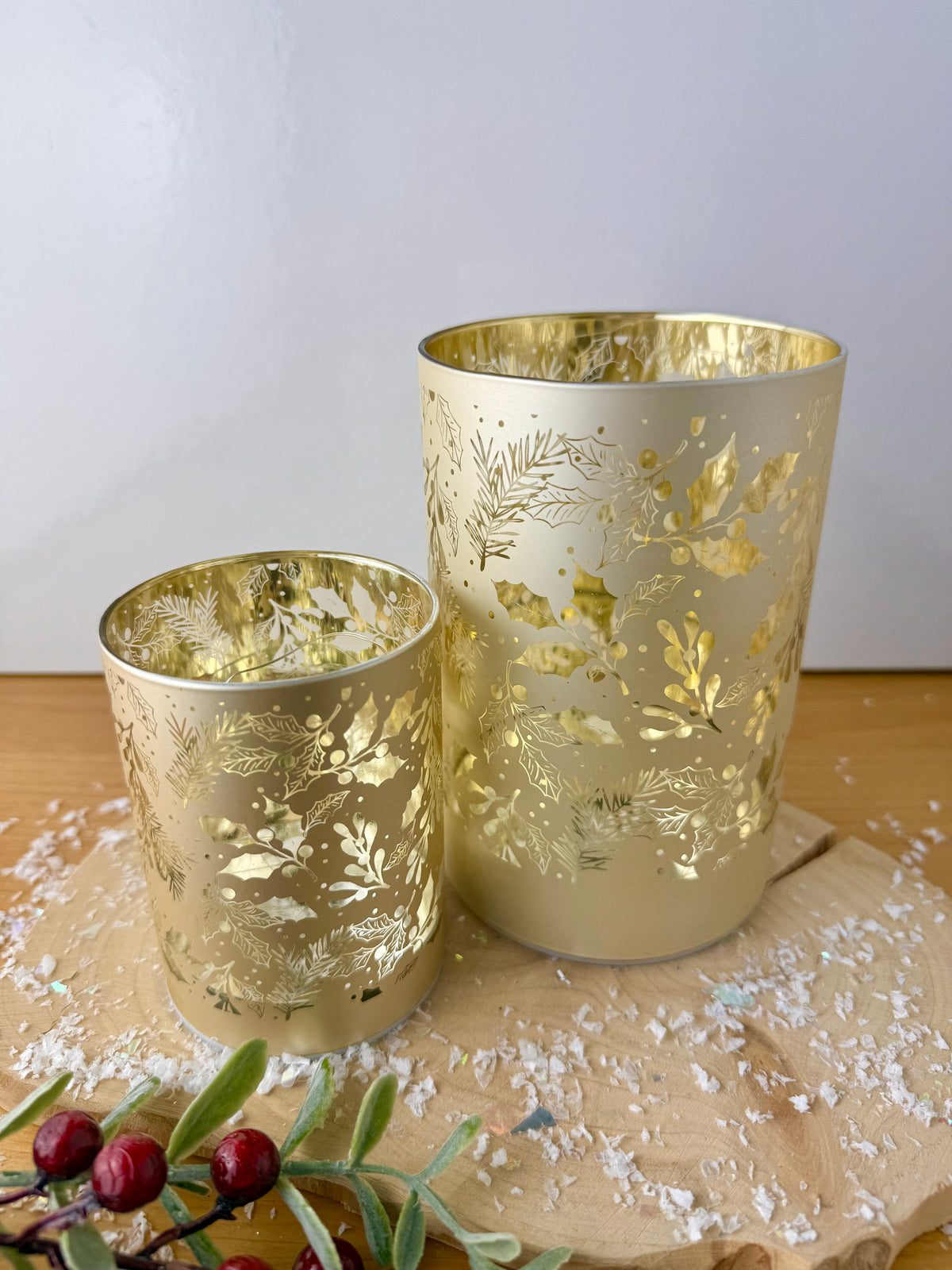 Glow Light Up Holly Lamp - Gold, 2 sizes