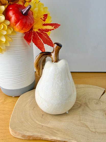 Ceramic Glazed Apple & Pear Ornaments