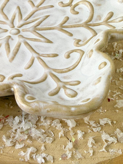 Natural Snowflake Ceramic Plate