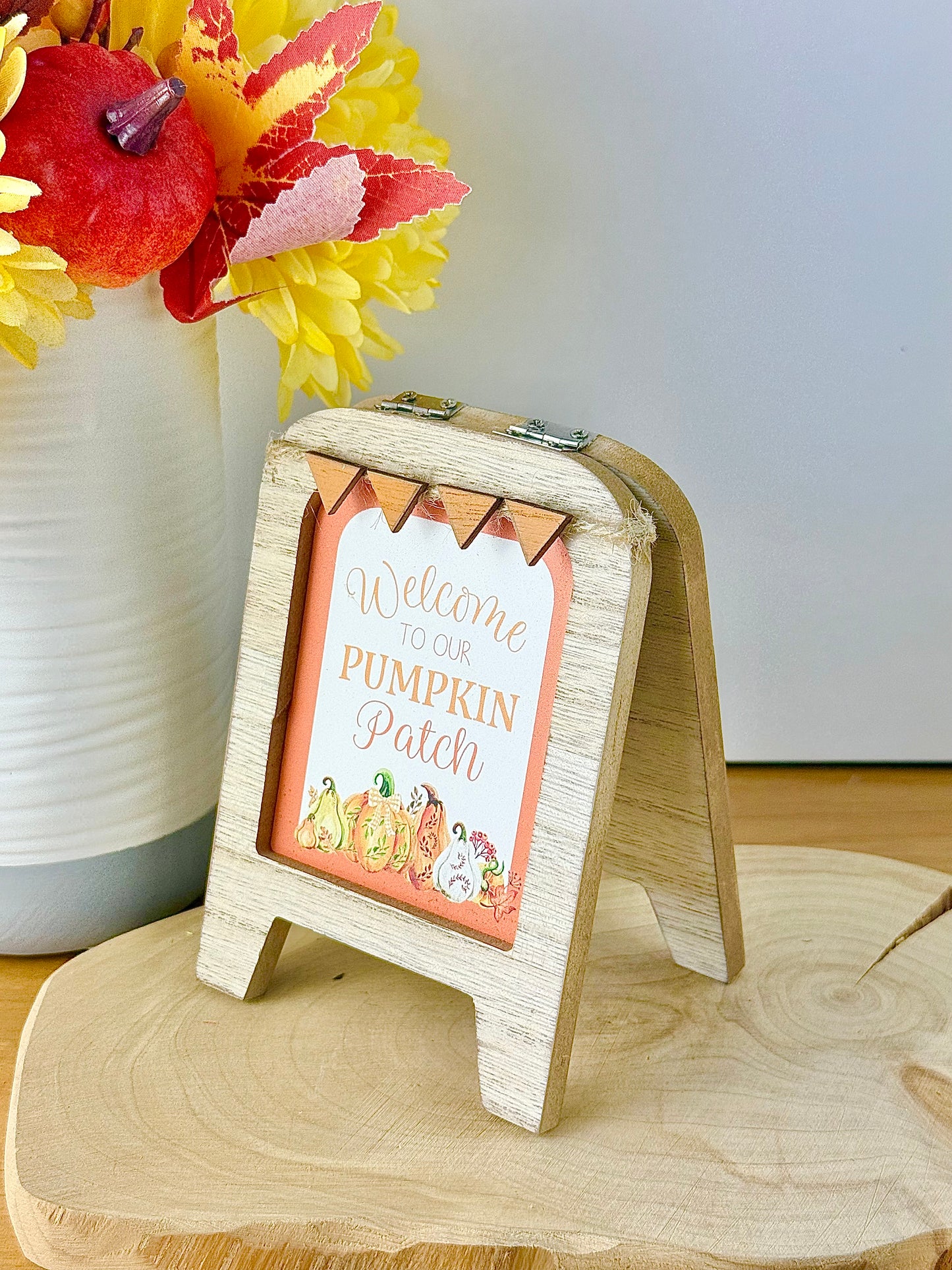 Wooden Easel Sign - Welcome to our Pumpkin Patch