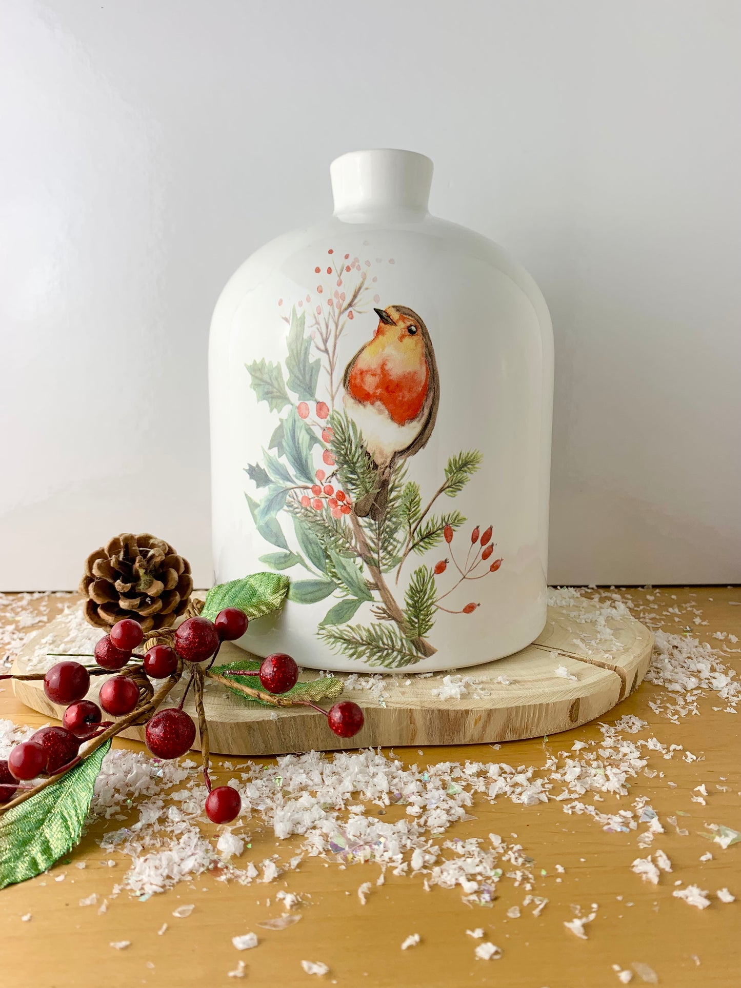 Christmas Robin Vase - 2 sizes