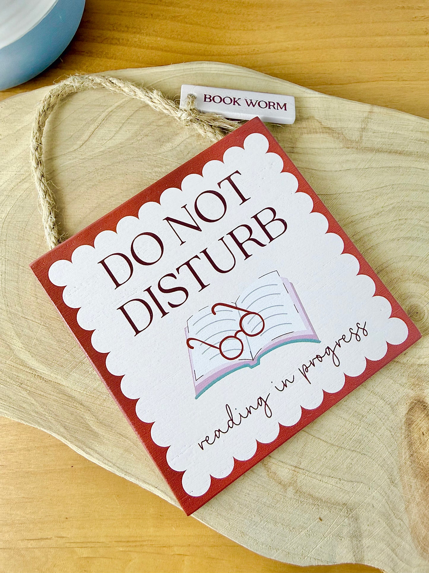 Cosy Chapters Wooden signs with book tag