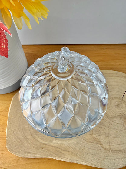 Autumnal Glass Acorn Jar with lid