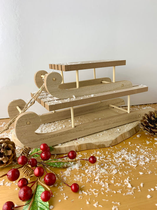 Wooden Festive Sleigh - 2 sizes