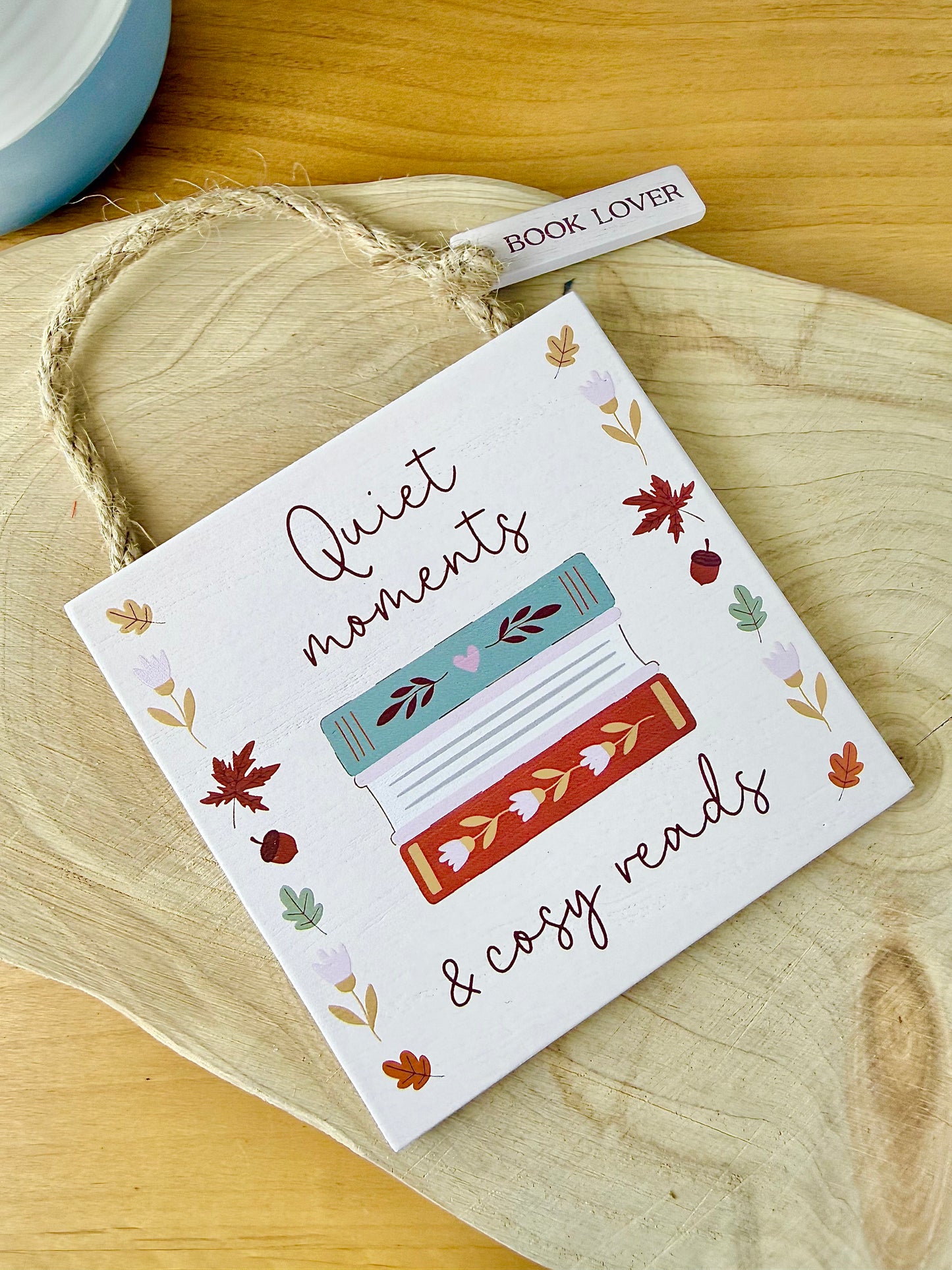 Cosy Chapters Wooden signs with book tag