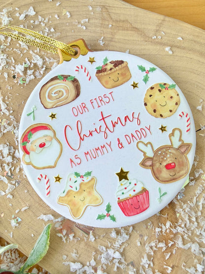 Winter Wonderland First Christmas as Mummy & Daddy hanging tree decoration