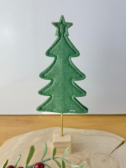Felt Christmas Trees - Dark Green Pair