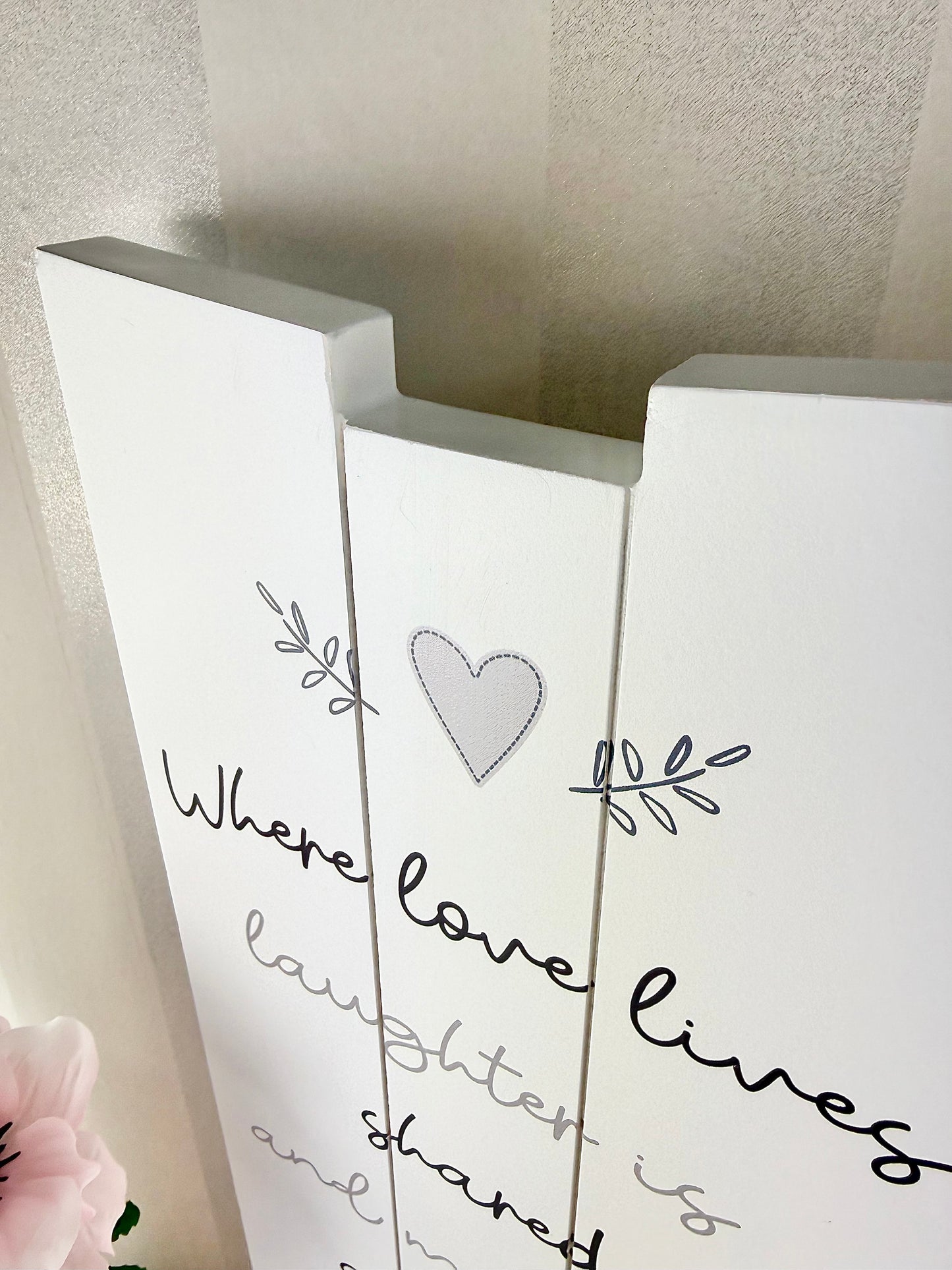 Gracefully Gifted - Where Love lives Long Wooden Plaque