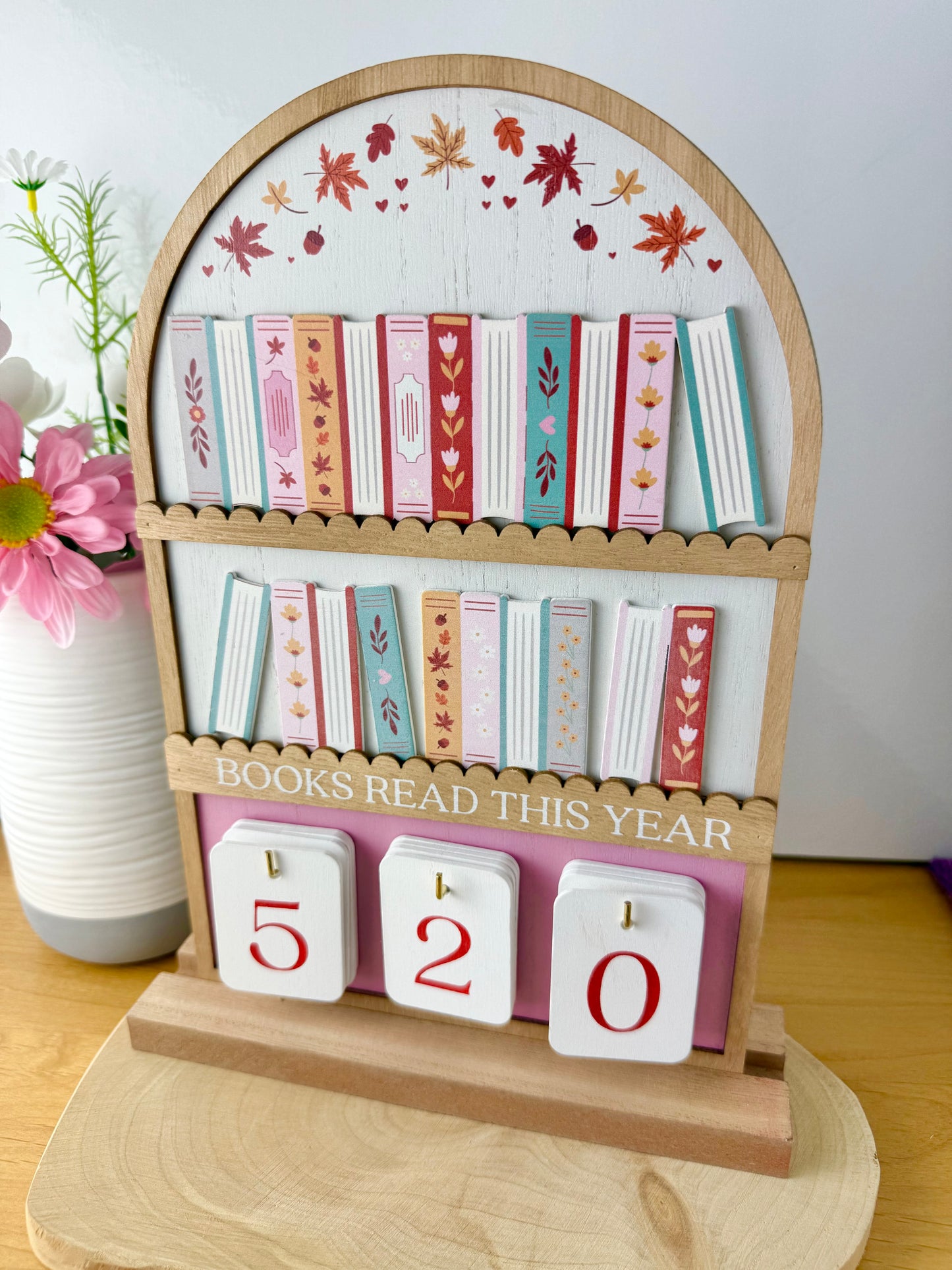 Cosy Chapter Wooden Plaque - How many books have your read this year