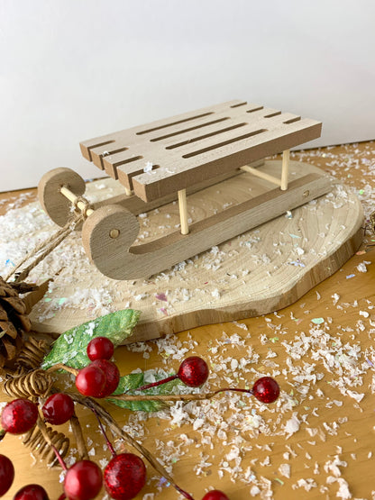 Wooden Festive Sleigh - 2 sizes