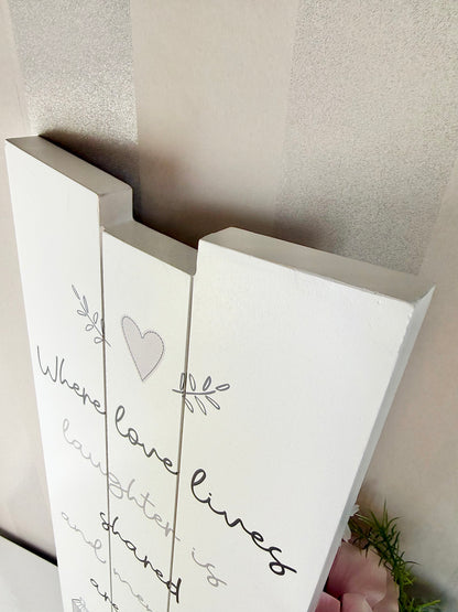Gracefully Gifted - Where Love lives Long Wooden Plaque