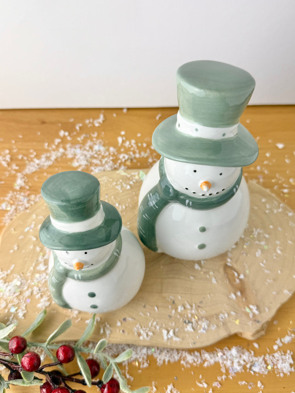 Green & White Snowman