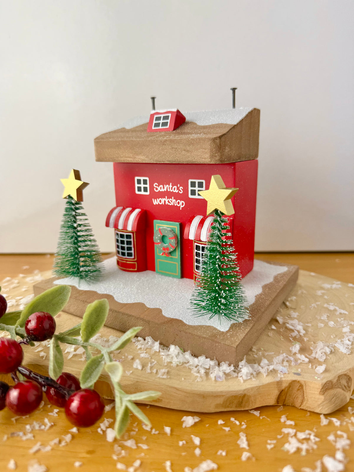 Winter Wonderland Santas Toyshop Wooden House