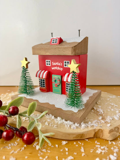 Winter Wonderland Santas Toyshop Wooden House