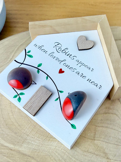 Pebble Glass House - Robins appear when loved ones are near