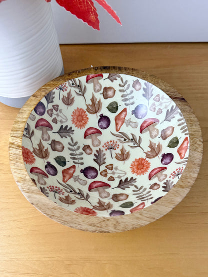 Wooden Autumnal Serving Bowls