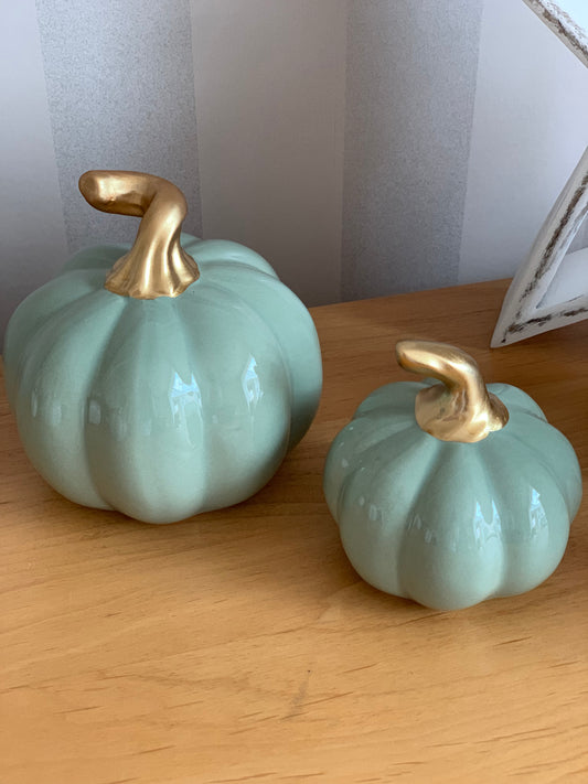 Ceramic Green Pumpkin - Medium & Small